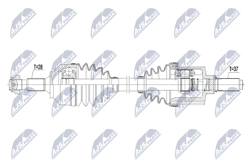 Antriebswelle Vorderachse links NTY NPW-PE-059 von NTY