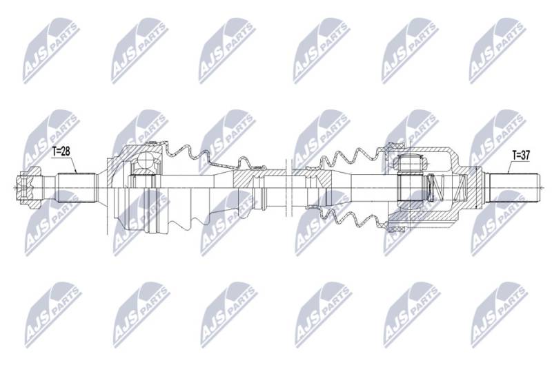 Antriebswelle Vorderachse links NTY NPW-PE-061 von NTY