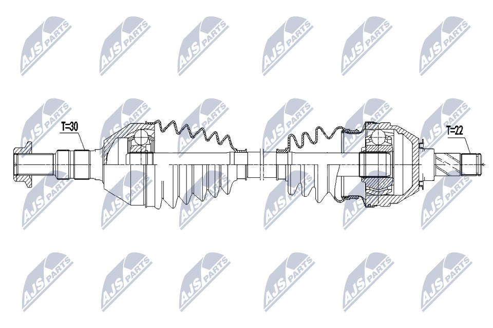 Antriebswelle Vorderachse links NTY NPW-PL-081 von NTY