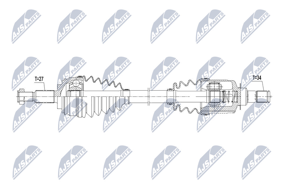 Antriebswelle Vorderachse links NTY NPW-RE-081 von NTY