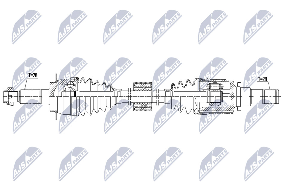 Antriebswelle Vorderachse links NTY NPW-SU-037 von NTY