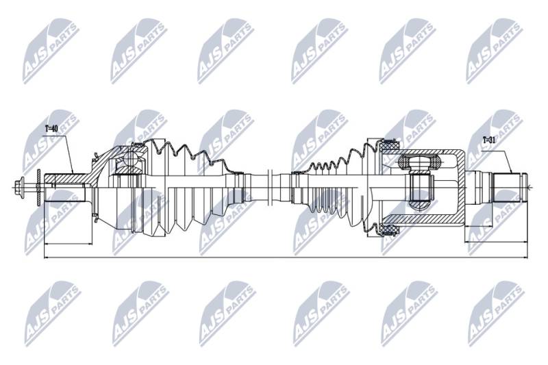 Antriebswelle Vorderachse links NTY NPW-VV-027 von NTY