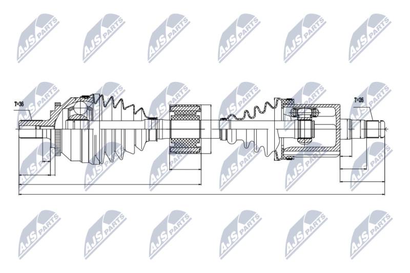 Antriebswelle Vorderachse links NTY NPW-VV-028 von NTY