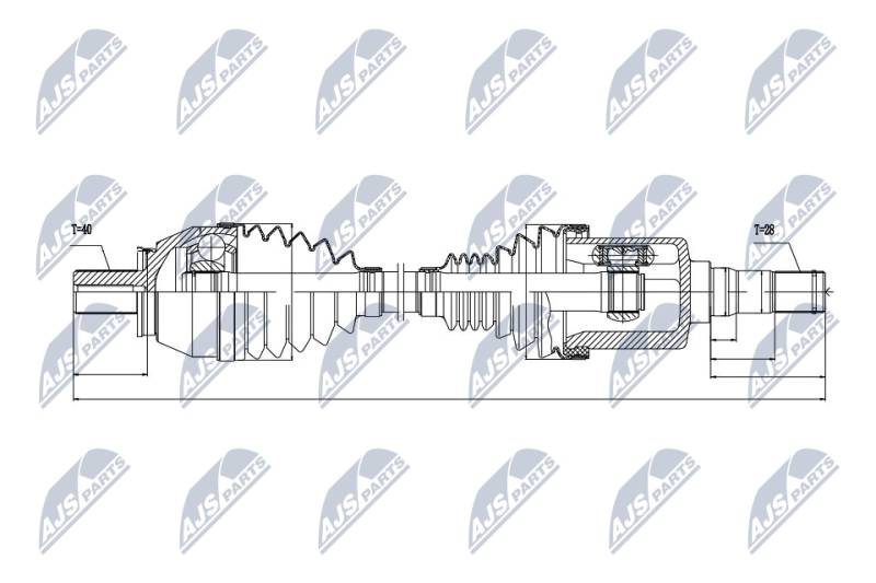 Antriebswelle Vorderachse links NTY NPW-VV-033 von NTY