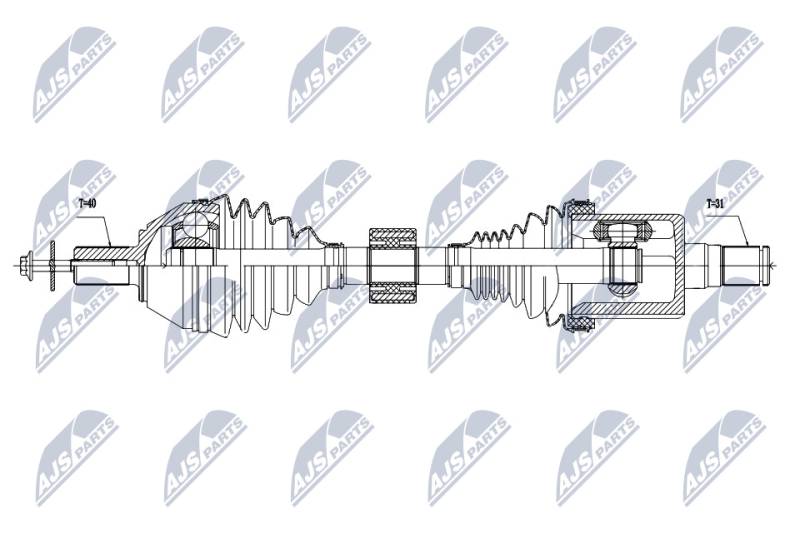 Antriebswelle Vorderachse links NTY NPW-VV-040 von NTY