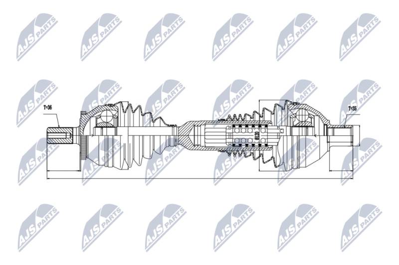 Antriebswelle Vorderachse links NTY NPW-VV-047 von NTY