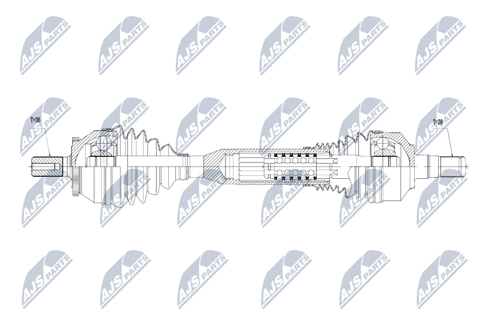 Antriebswelle Vorderachse links NTY NPW-VV-050 von NTY