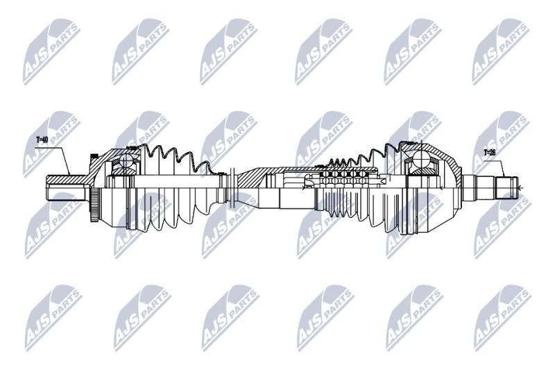 Antriebswelle Vorderachse links NTY NPW-VV-059 von NTY