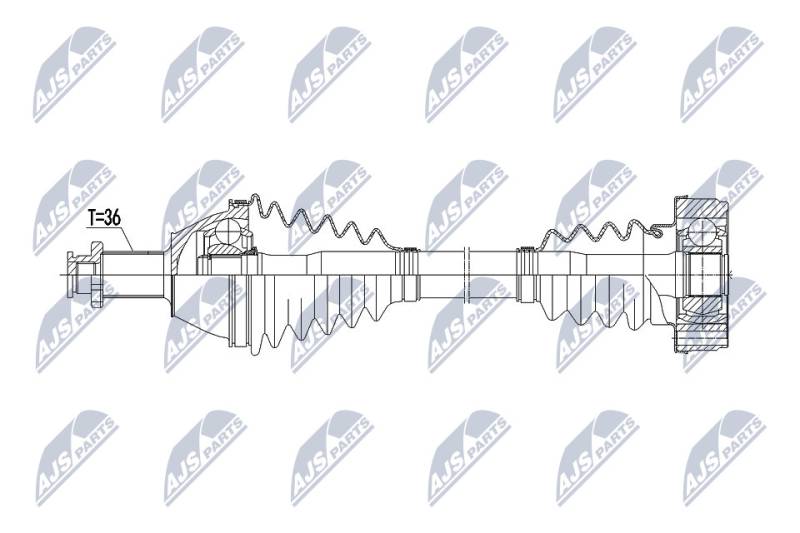 Antriebswelle Vorderachse links NTY NPW-VW-069 von NTY