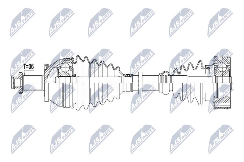 Antriebswelle Vorderachse links NTY NPW-VW-123 von NTY