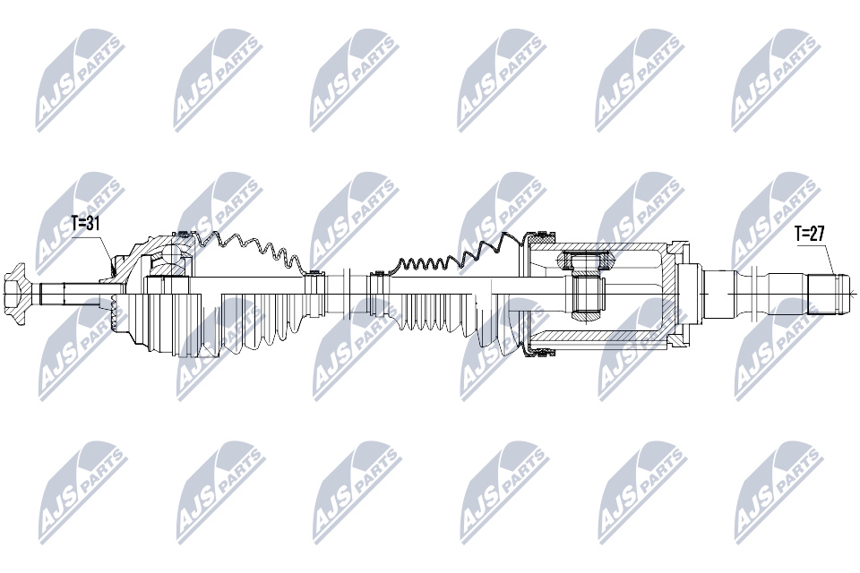 Antriebswelle Vorderachse rechts NTY NPW-BM-027 von NTY