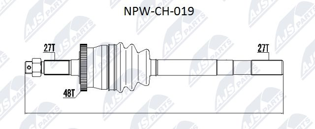 Antriebswelle Vorderachse rechts NTY NPW-CH-019 von NTY