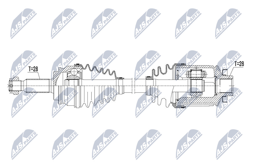 Antriebswelle Vorderachse rechts NTY NPW-CH-054 von NTY