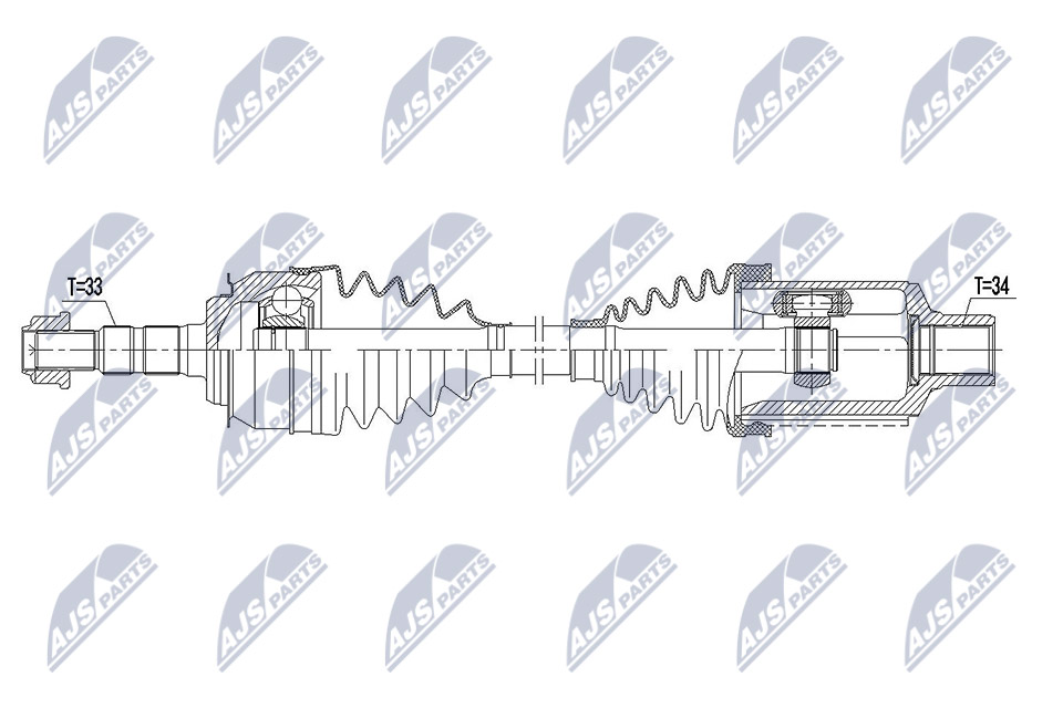 Antriebswelle Vorderachse rechts NTY NPW-DW-033 von NTY