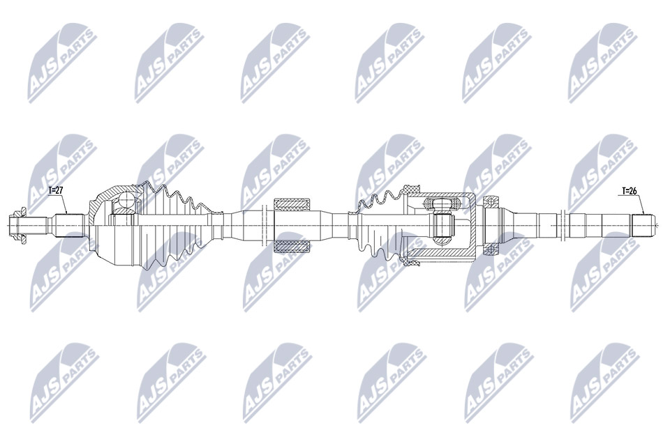 Antriebswelle Vorderachse rechts NTY NPW-FR-107 von NTY