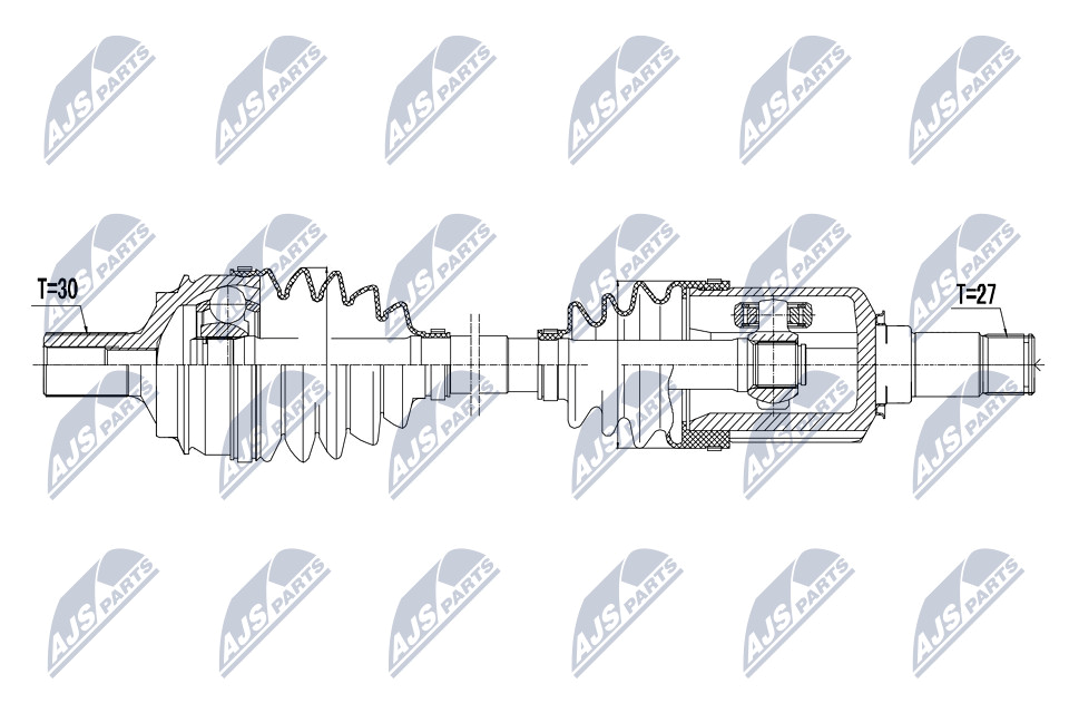 Antriebswelle Vorderachse rechts NTY NPW-ME-038 von NTY