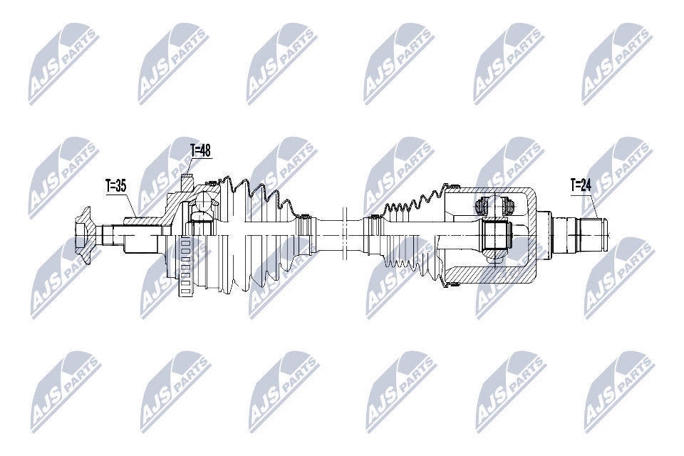 Antriebswelle Vorderachse rechts NTY NPW-ME-074 von NTY