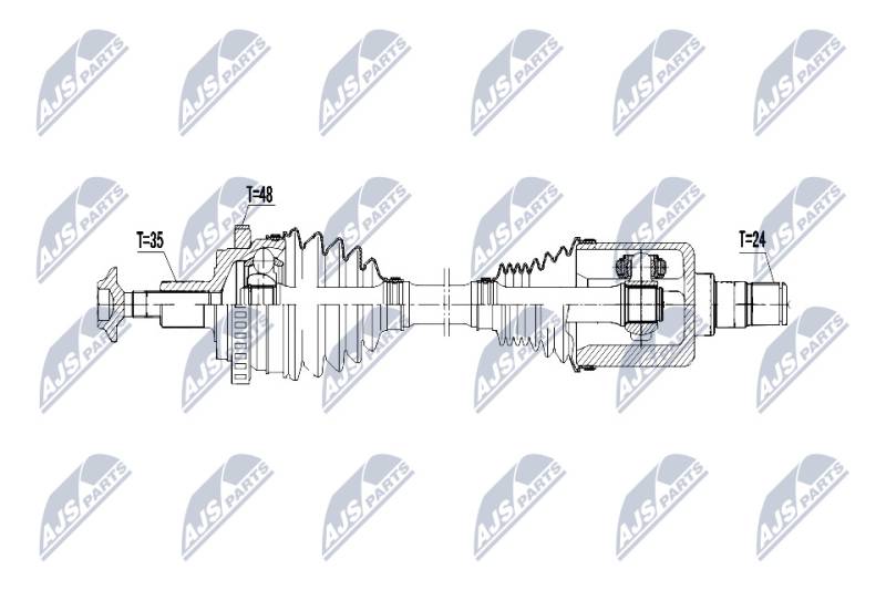 Antriebswelle Vorderachse rechts NTY NPW-ME-074 von NTY