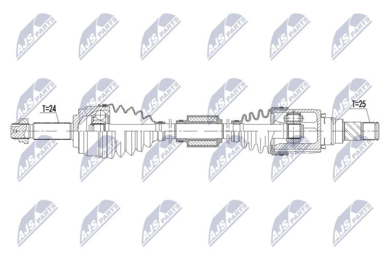 Antriebswelle Vorderachse rechts NTY NPW-MS-065 von NTY