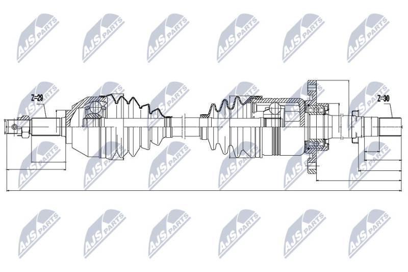 Antriebswelle Vorderachse rechts NTY NPW-NS-049 von NTY