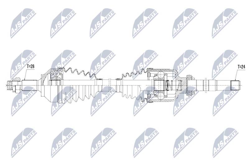 Antriebswelle Vorderachse rechts NTY NPW-PE-029 von NTY