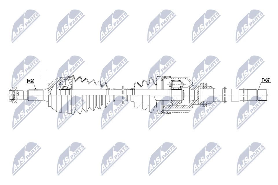 Antriebswelle Vorderachse rechts NTY NPW-PE-053 von NTY