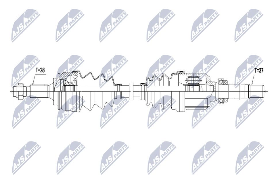 Antriebswelle Vorderachse rechts NTY NPW-PE-073 von NTY