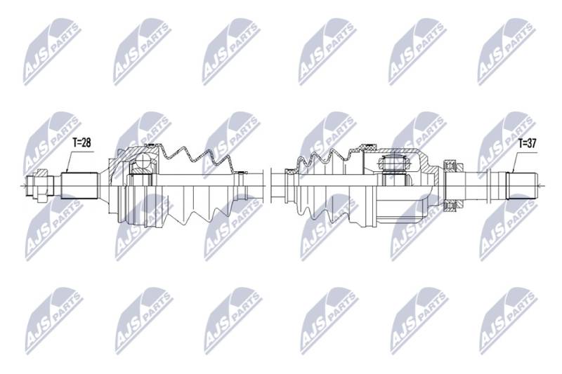 Antriebswelle Vorderachse rechts NTY NPW-PE-073 von NTY