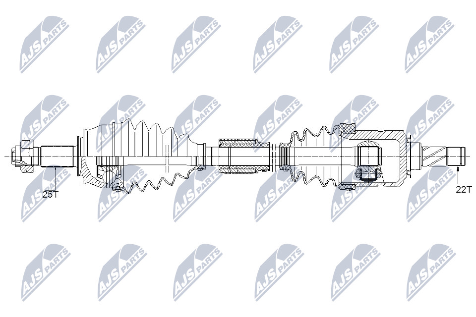 Antriebswelle Vorderachse rechts NTY NPW-PL-095 von NTY