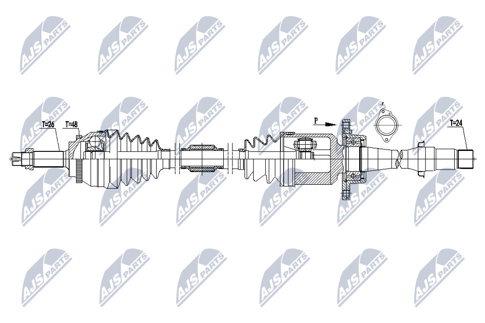 Antriebswelle Vorderachse rechts NTY NPW-TY-075 von NTY