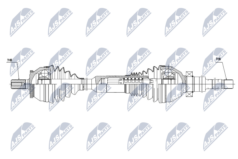 Antriebswelle Vorderachse rechts NTY NPW-VV-016 von NTY