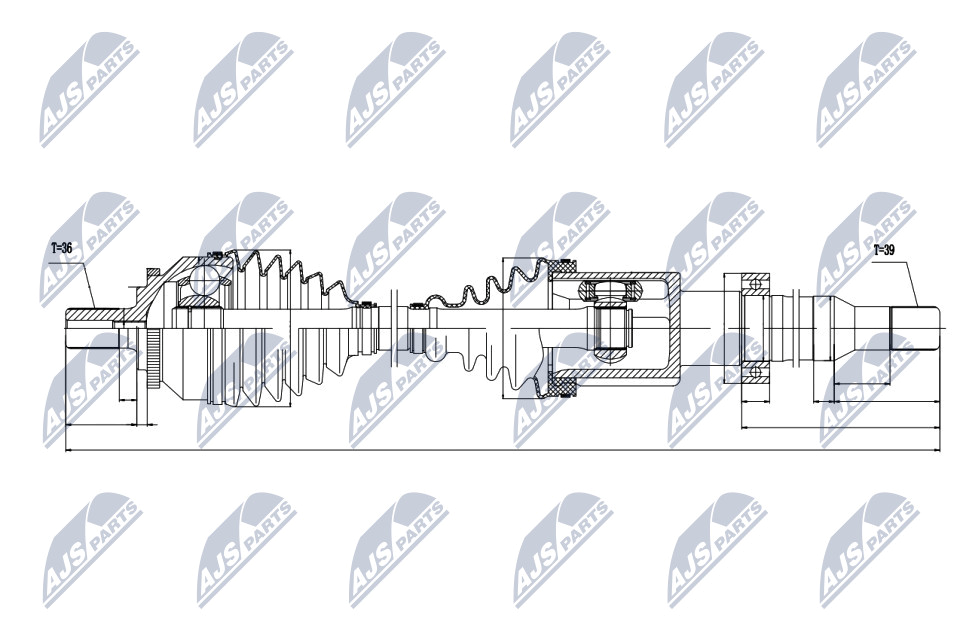 Antriebswelle Vorderachse rechts NTY NPW-VV-019 von NTY