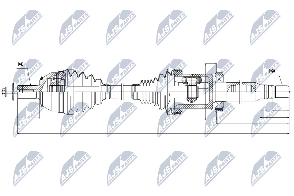 Antriebswelle Vorderachse rechts NTY NPW-VV-026 von NTY