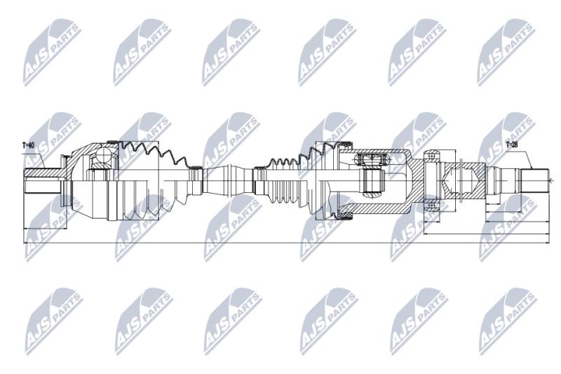 Antriebswelle Vorderachse rechts NTY NPW-VV-034 von NTY