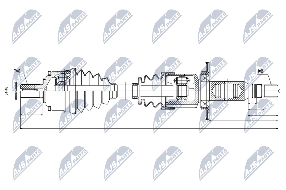 Antriebswelle Vorderachse rechts NTY NPW-VV-035 von NTY