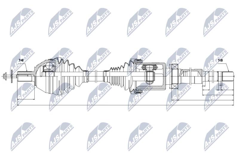 Antriebswelle Vorderachse rechts NTY NPW-VV-039 von NTY