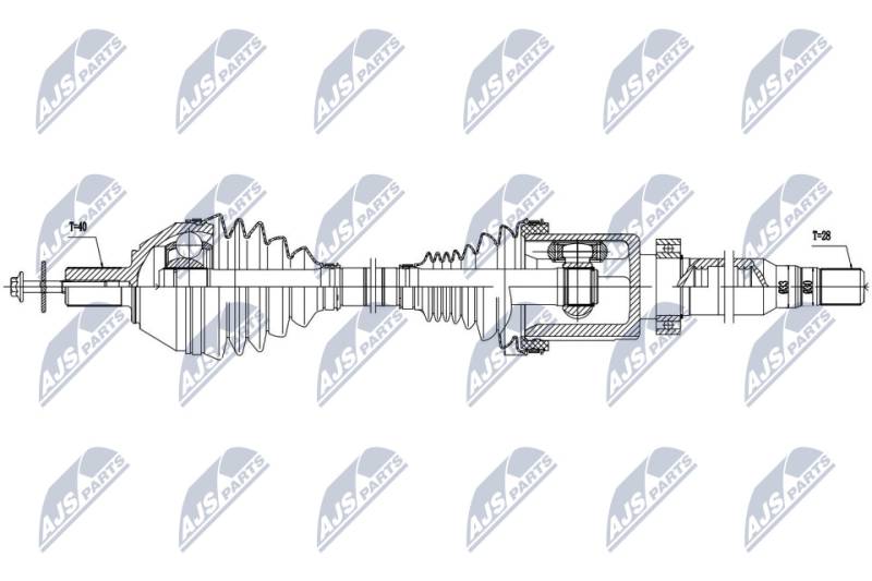 Antriebswelle Vorderachse rechts NTY NPW-VV-042 von NTY