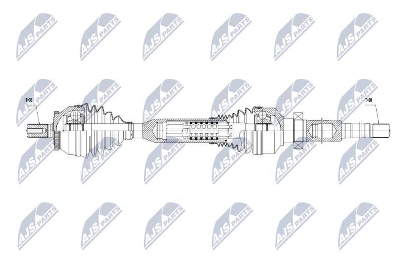 Antriebswelle Vorderachse rechts NTY NPW-VV-053 von NTY