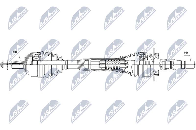 Antriebswelle Vorderachse rechts NTY NPW-VV-057 von NTY