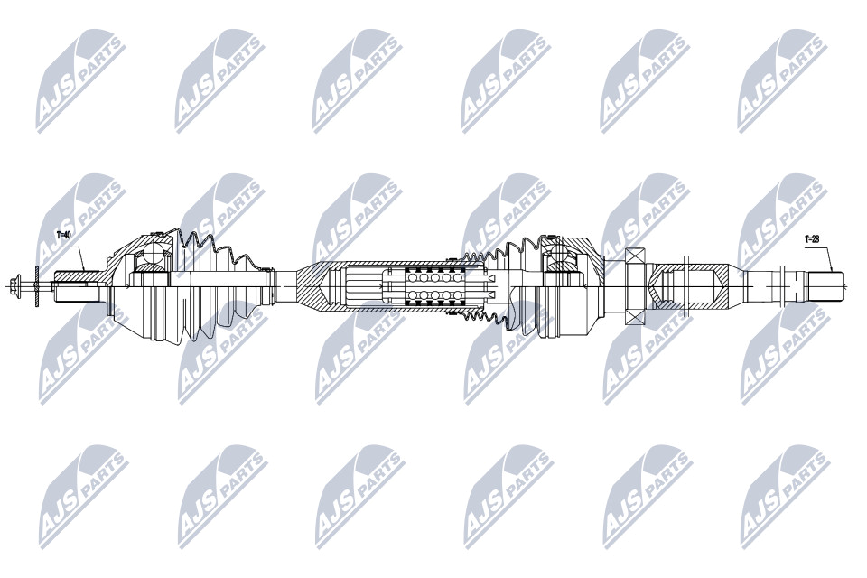 Antriebswelle Vorderachse rechts NTY NPW-VV-058 von NTY