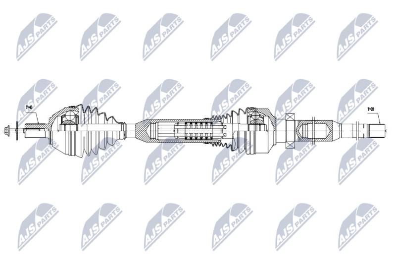 Antriebswelle Vorderachse rechts NTY NPW-VV-058 von NTY