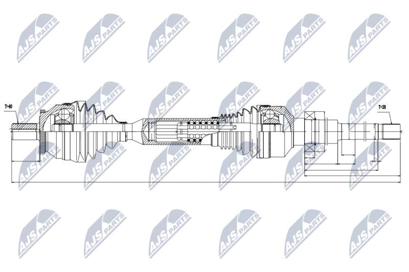 Antriebswelle Vorderachse rechts NTY NPW-VV-064 von NTY