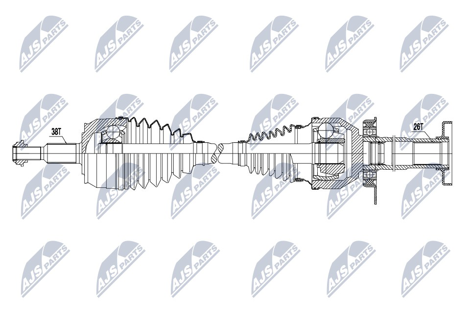 Antriebswelle Vorderachse rechts NTY NPW-VW-047 von NTY