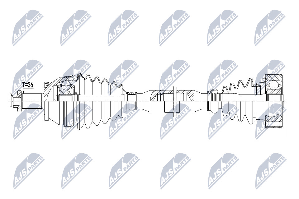Antriebswelle Vorderachse rechts NTY NPW-VW-162 von NTY