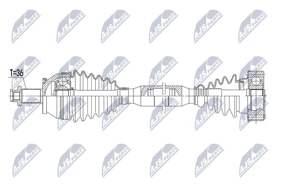 Antriebswelle Vorderachse rechts NTY NPW-VW-165 von NTY