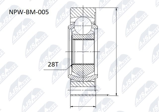 Gelenk, Längswelle getriebeseitig NTY NPW-BM-005 von NTY