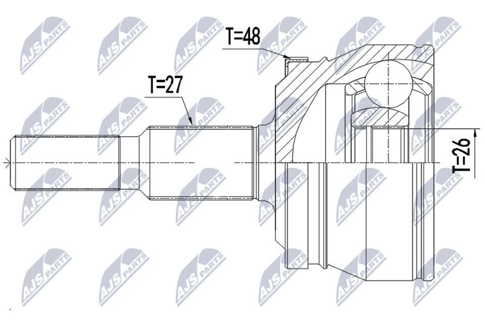 Gelenksatz, Antriebswelle Hinterachse NTY NPZ-CH-032 von NTY