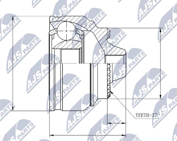 Gelenksatz, Antriebswelle Vorderachse NTY NPZ-BM-009 von NTY