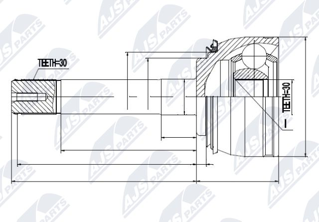 Gelenksatz, Antriebswelle Vorderachse NTY NPZ-TY-018 von NTY