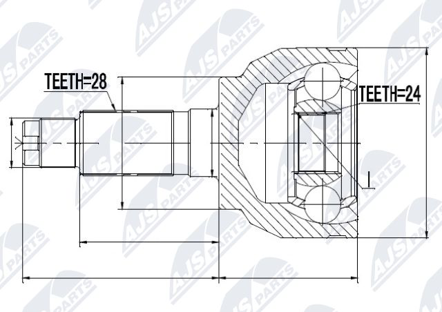 Gelenksatz, Antriebswelle Vorderachse getriebeseitig NTY NPZ-MZ-046 von NTY